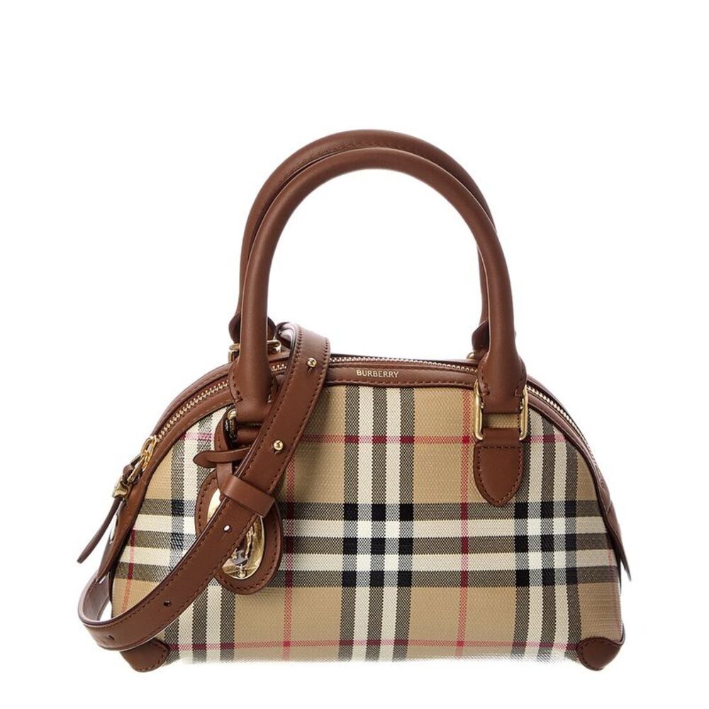 Burberry Primrose Mini Coated Canvas & Leather Crossbody, Beige